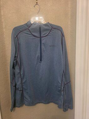 Merrell Men's 1/2 Zip Blue Long Sleeve Performance Mock Neck Shirt XL
